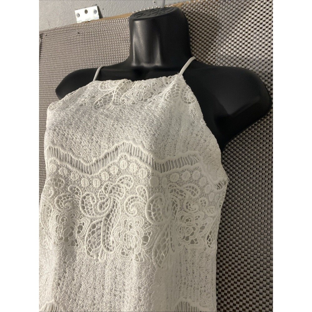 Monteau Los Angeles Mini Halter Dress White Lace Size S - Picture 2 of 7